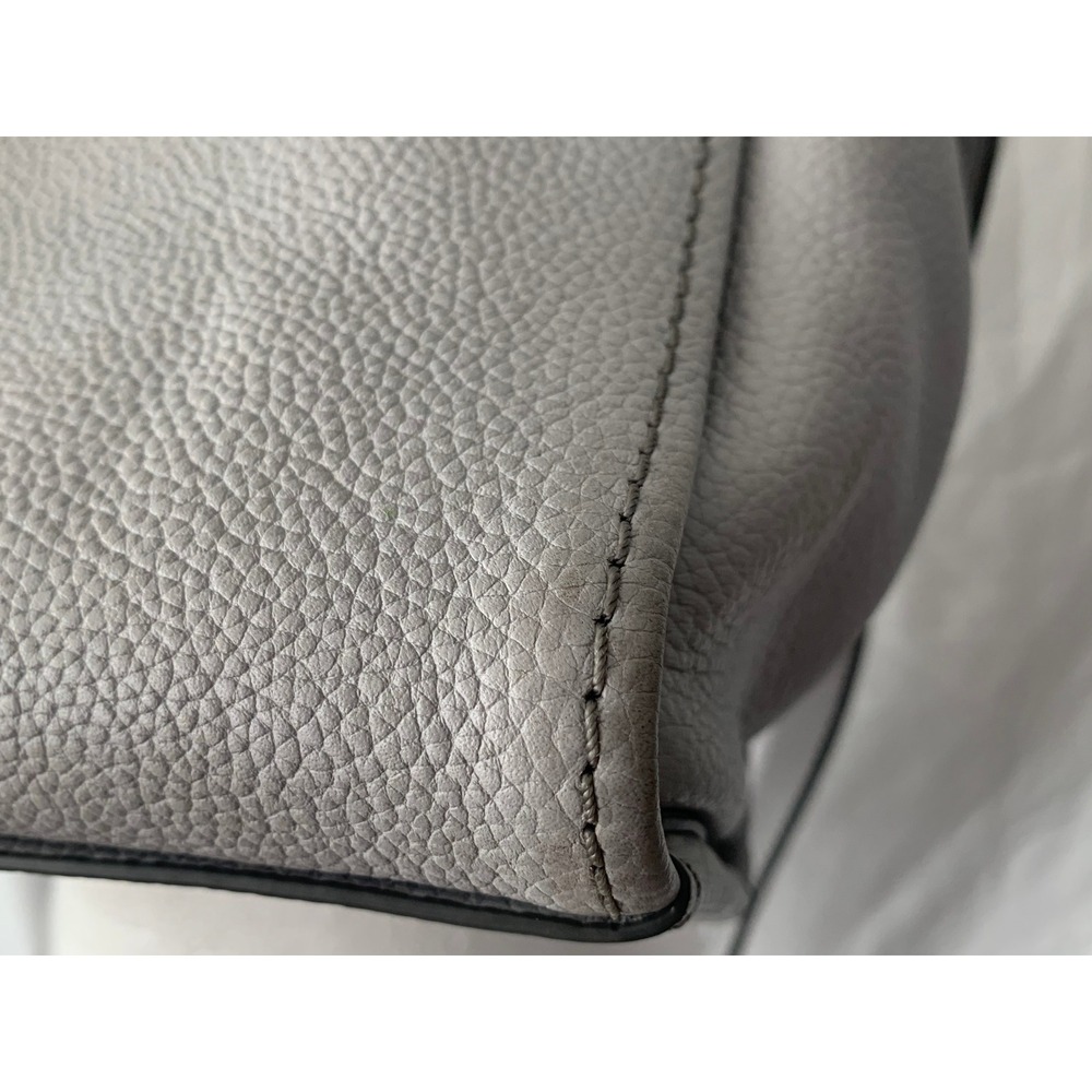 Marc Jacobs The Grind Tote Bag Grey Pebbled Leather Padlock Satchel Handbag#923 - Picture 10 of 15